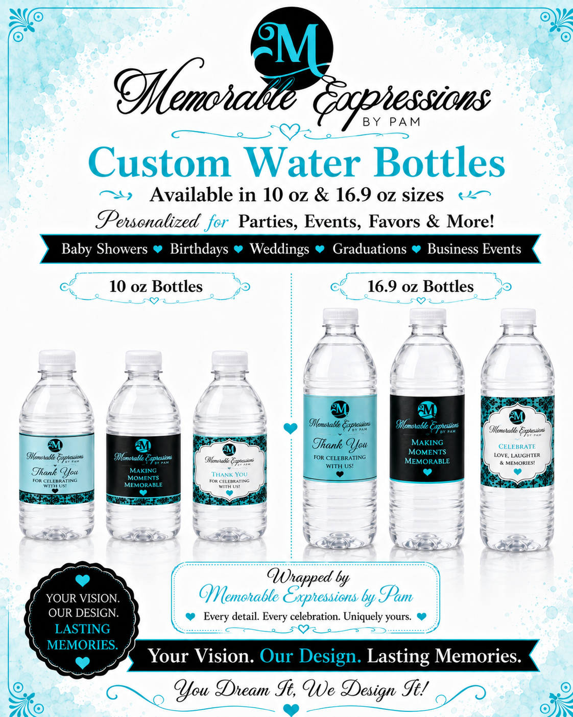 Custom Water Bottle + Label